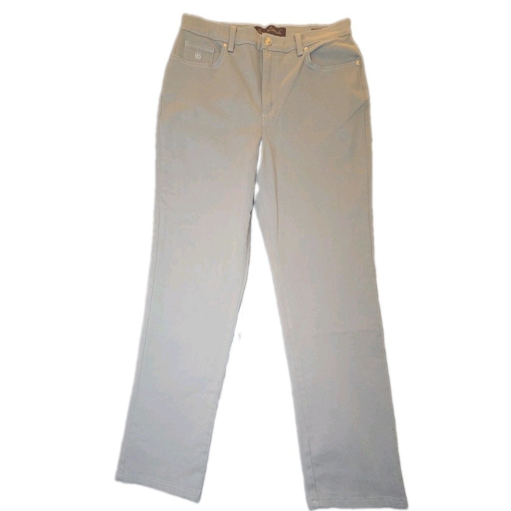 Gloria Vanderbilt Amanda Jeans Womens Size Gray 10 High Rise Tapered Denim Pants